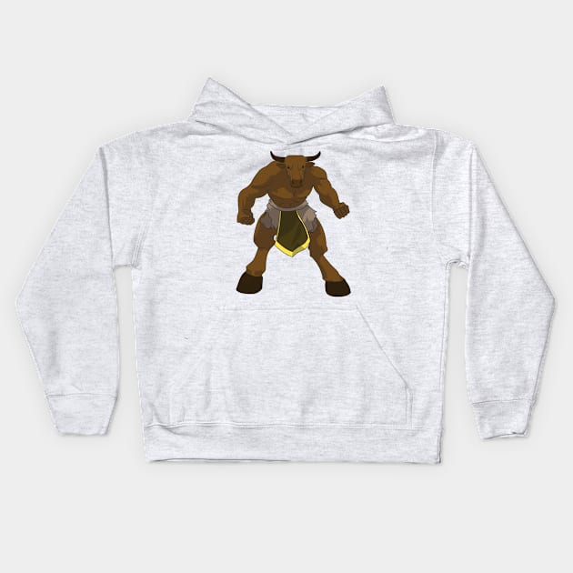 Minotaur Kids Hoodie by Sticker Steve